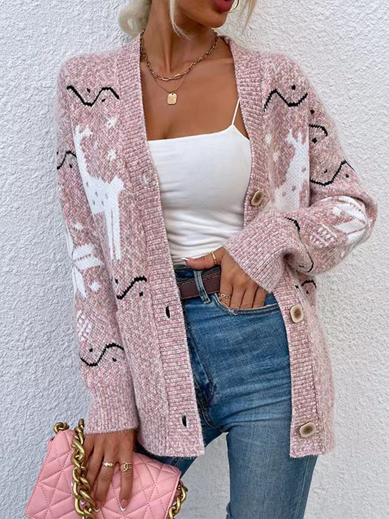 Damen Strickjacke mit detailliertem Muster Stalluxe