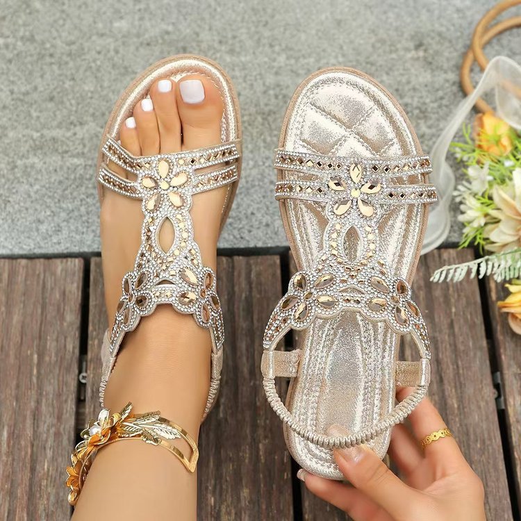 Damen Bunte Sandalen mit verzierten Riemen Stalluxe