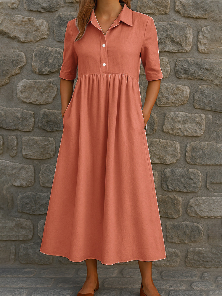 Damen Hemdkleid mit taillierter Silhouette und praktischen Taschen Stalluxe