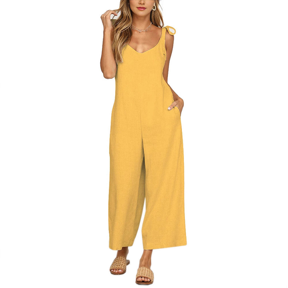 Damen Eleganter Jumpsuit mit verstellbaren Trägern und praktischen Seitentaschen Stalluxe