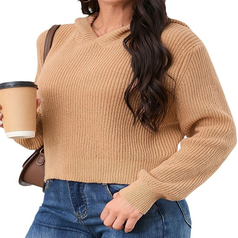 Damen cropped Hoodie aus weichem Waffelstrick mit elastischem Bund Stalluxe