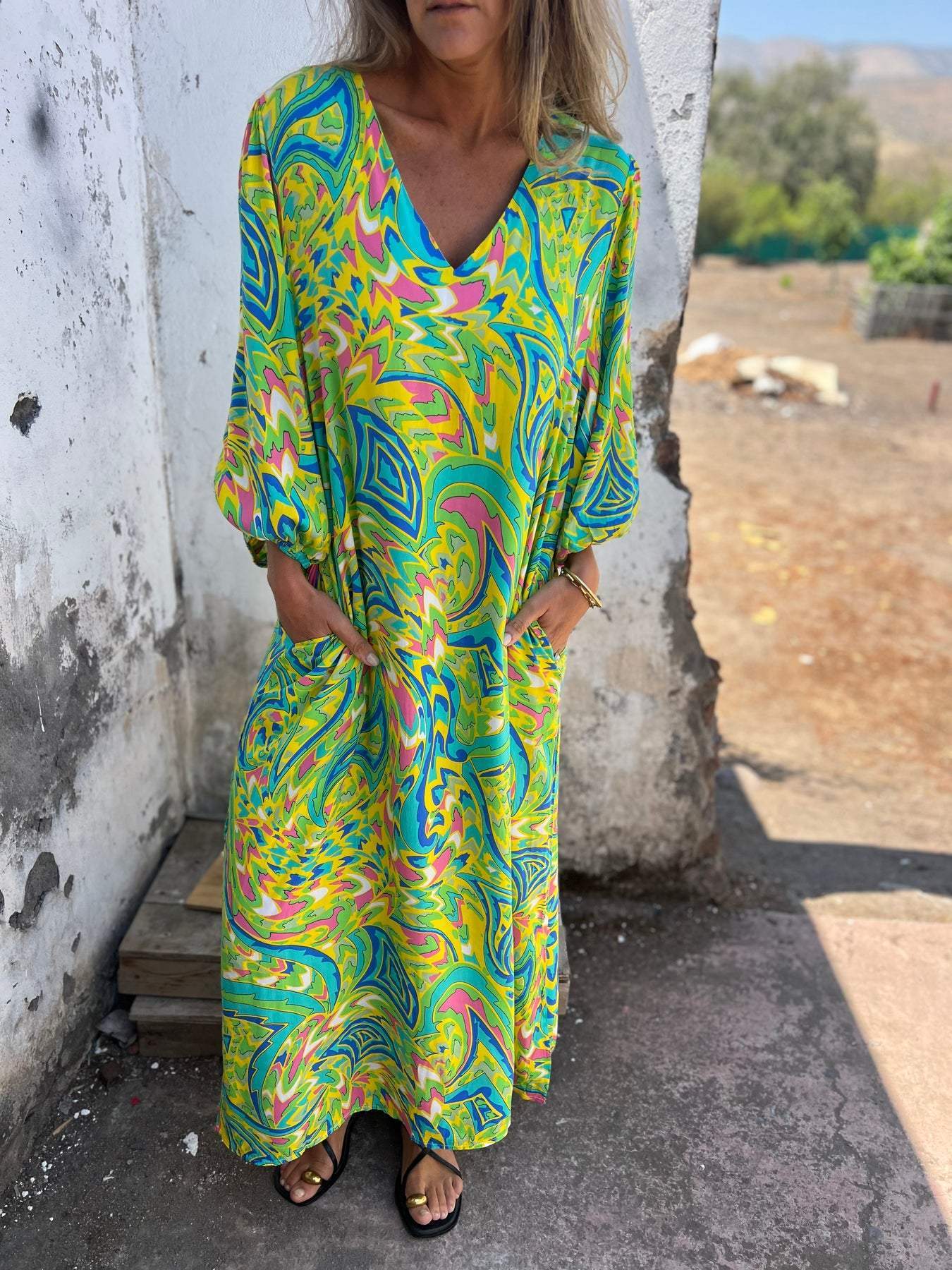 Women's Vibrant Print Maxi Dress Stalluxe