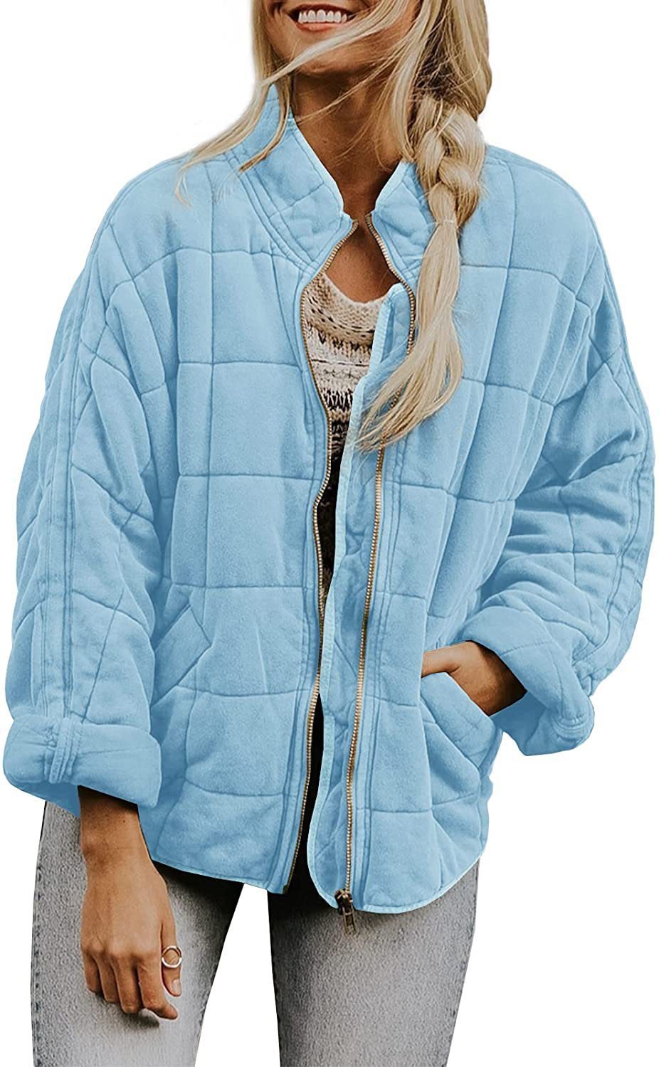 Damen Steppjacke mit hochschließendem Kragen und praktischen Tasche Stalluxe