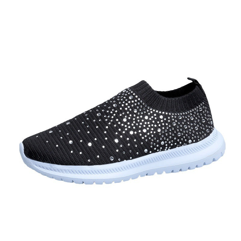Damen Sportliche Glitzer Sneakers Stalluxe
