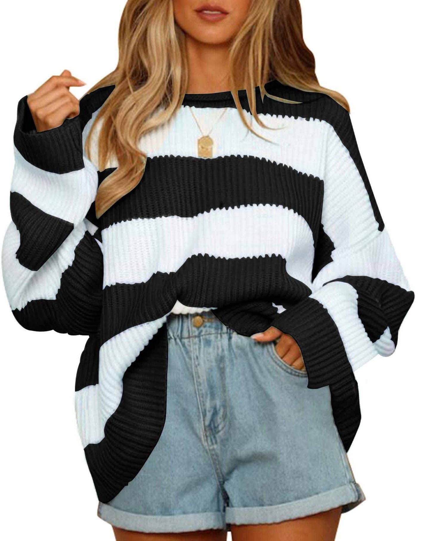 Damen Strickpullover mit oversized Schnitt Stalluxe