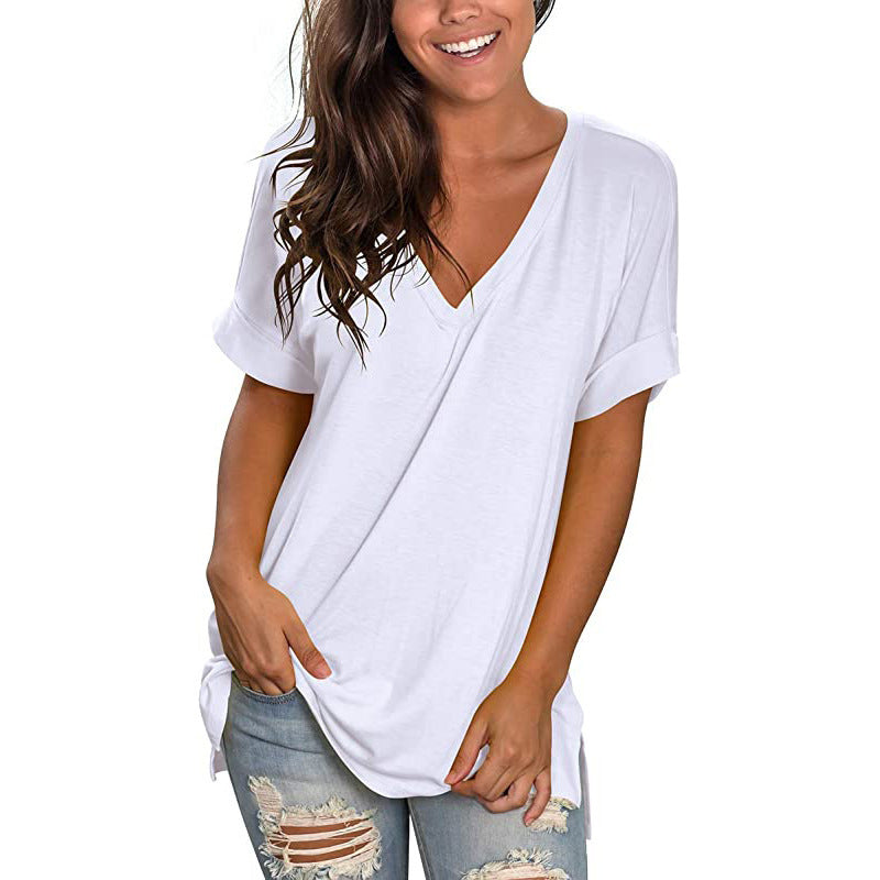 Women's Casual V-Neck T-Shirt Stalluxe