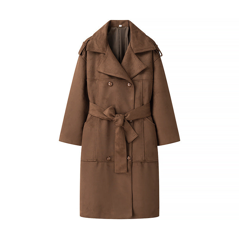Damen modischer Trenchcoat mit taillierbarem Gürtel und schickem Oversize-Schnitt Stalluxe