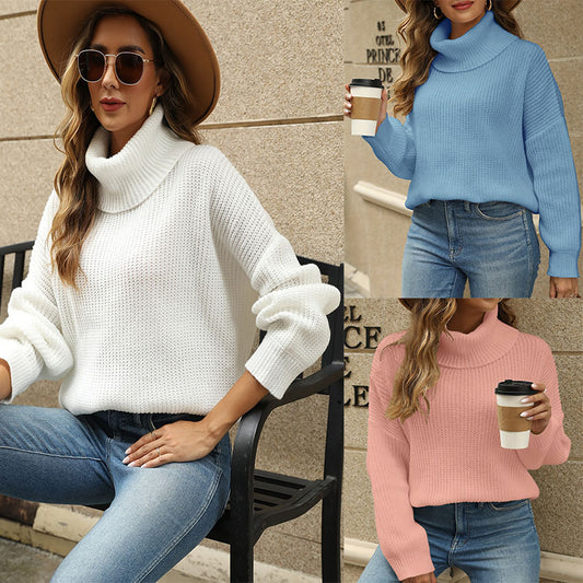 Damen Grob gestrickter Rollkragenpullover Stalluxe