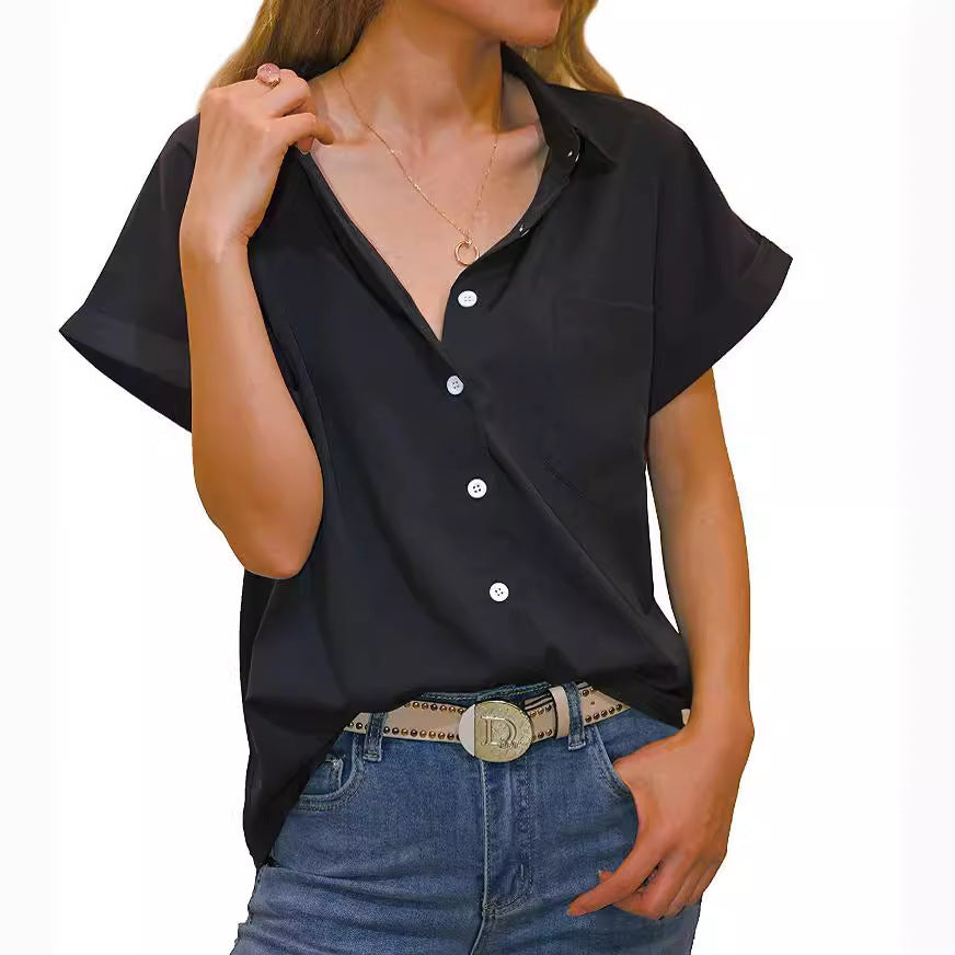 Damen elegant geschnittene Kurzarmbluse Stalluxe
