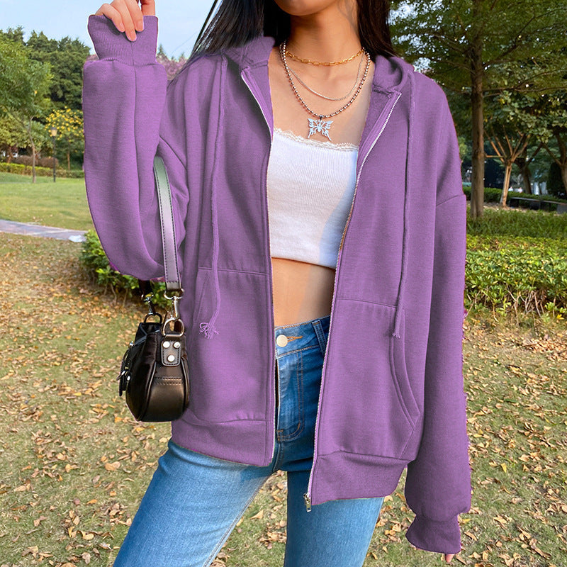 Damen lässige Kapuzenjacke mit großzügigen Taschen Stalluxe