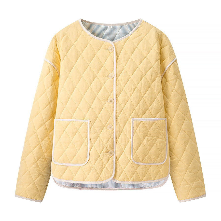 Damen gesteppte Übergangsjacke mit rundem Kragen und praktischen Taschen Stalluxe