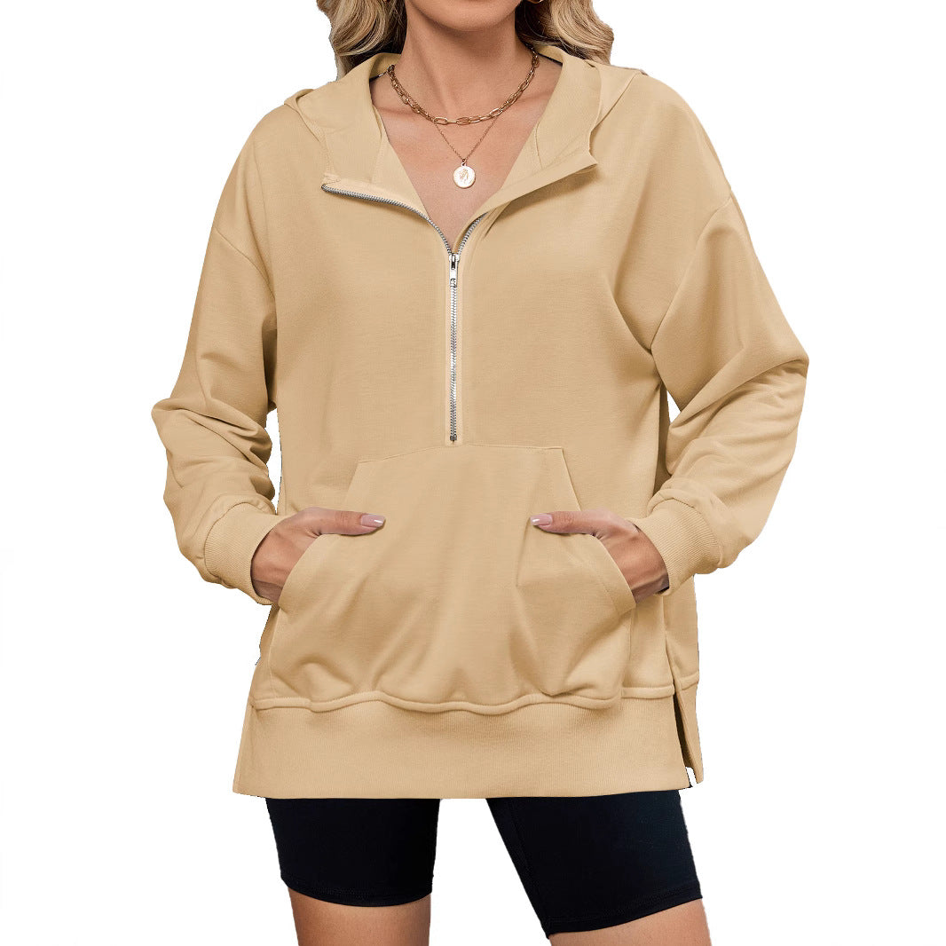Damen Kapuzenpullover mit durchgehendem Reißverschluss und Taschen Stalluxe