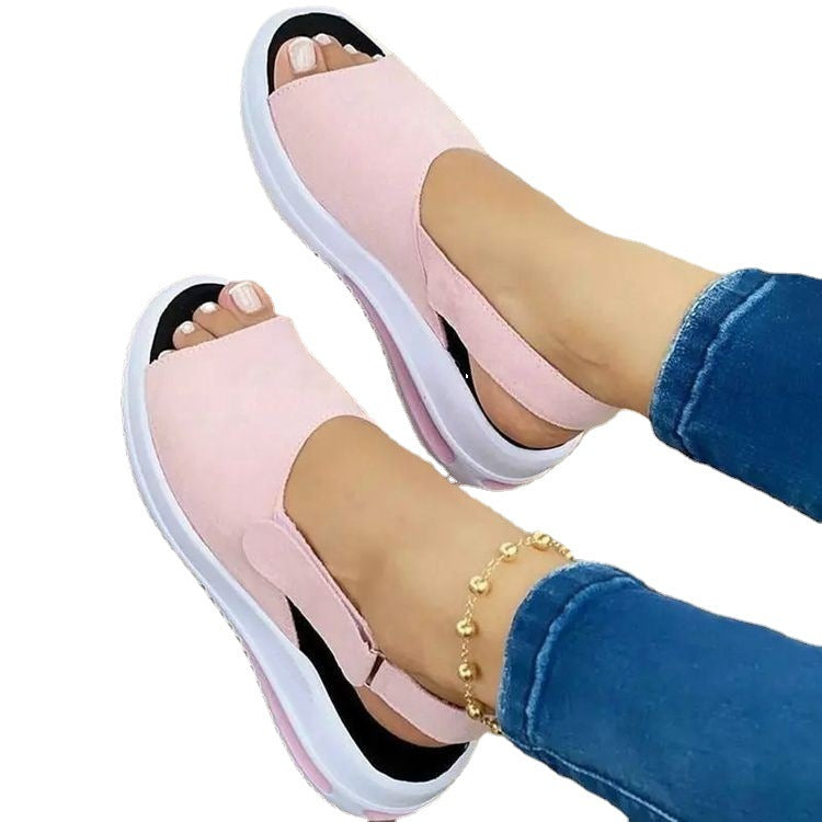 Damen Slip-On Sandalen mit offenem Zehenbereich und rutschfester Sohle Stalluxe