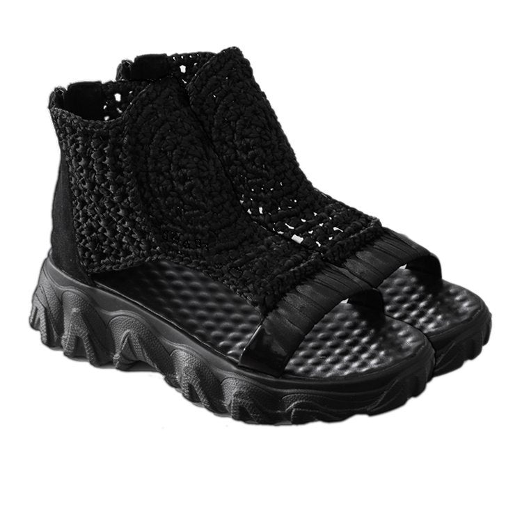 Damen modische Strandsandalen mit innovativem Keilrahmen und luftiger Strickoberfläche Stalluxe