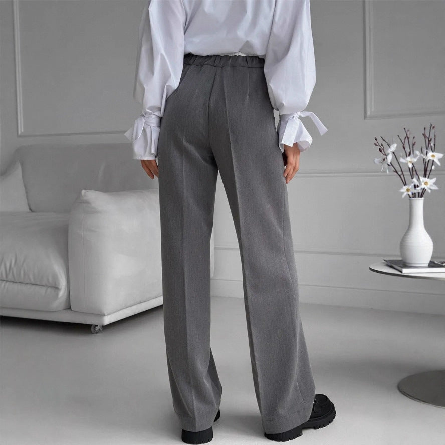 Damen elegante Pluderhose mit hohem Bund und ruhig fließendem Schnitt Stalluxe