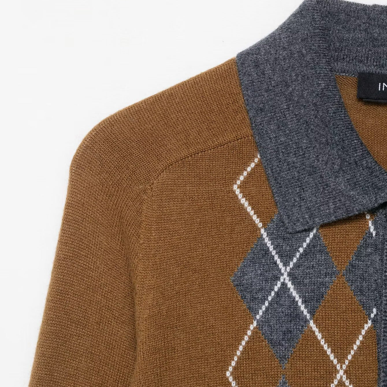 Damen Pullover mit modernem Rautenmuster und Polokragen Stalluxe