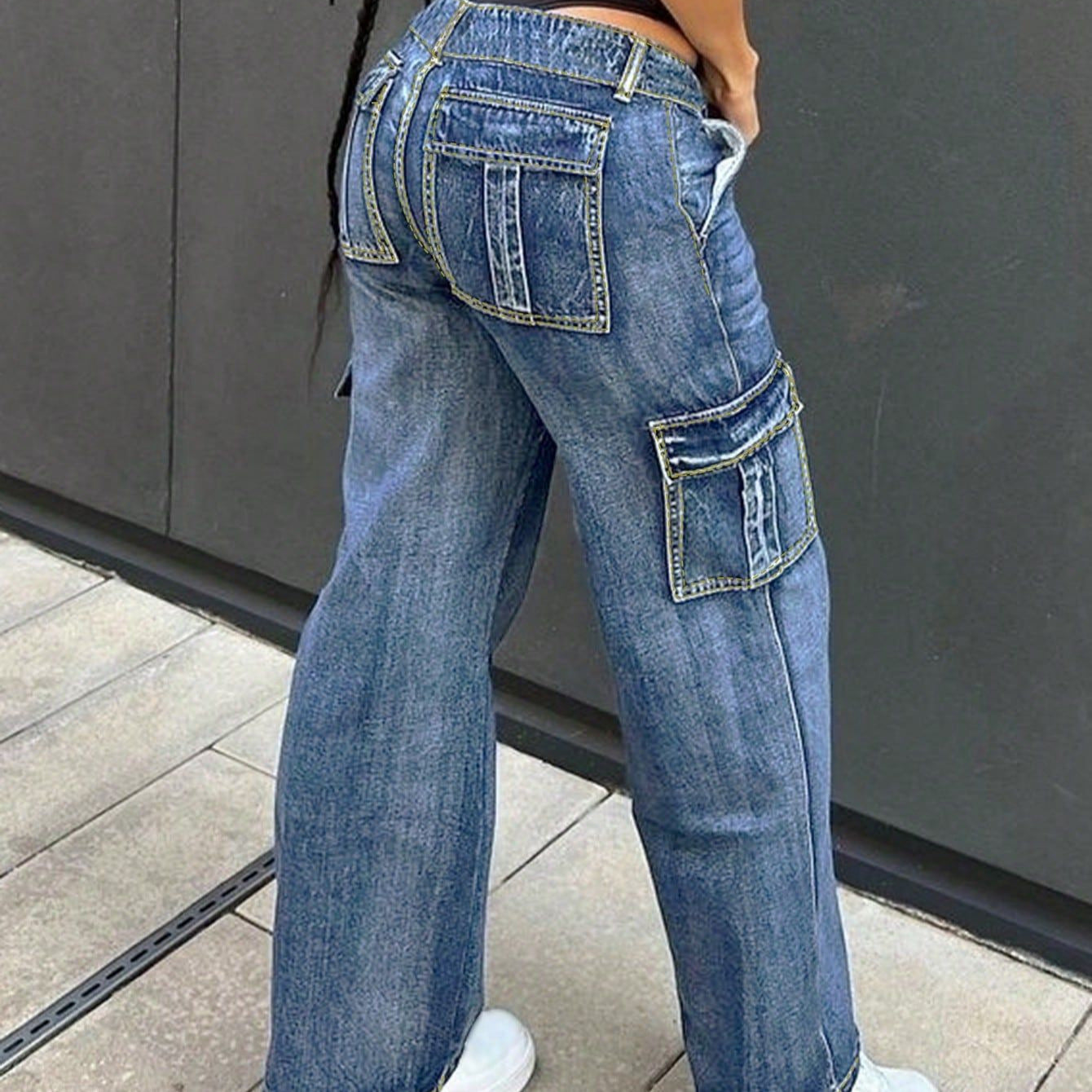 Damen Cargo-Jeans mit lässigem Schnitt und praktischen Taschen Stalluxe