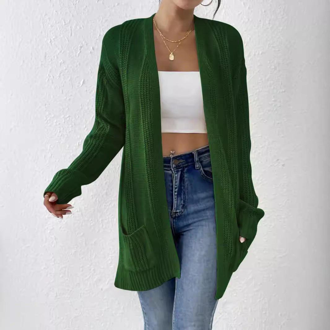 Damen Strickjacke mit offenem Design und praktischen Taschen Stalluxe
