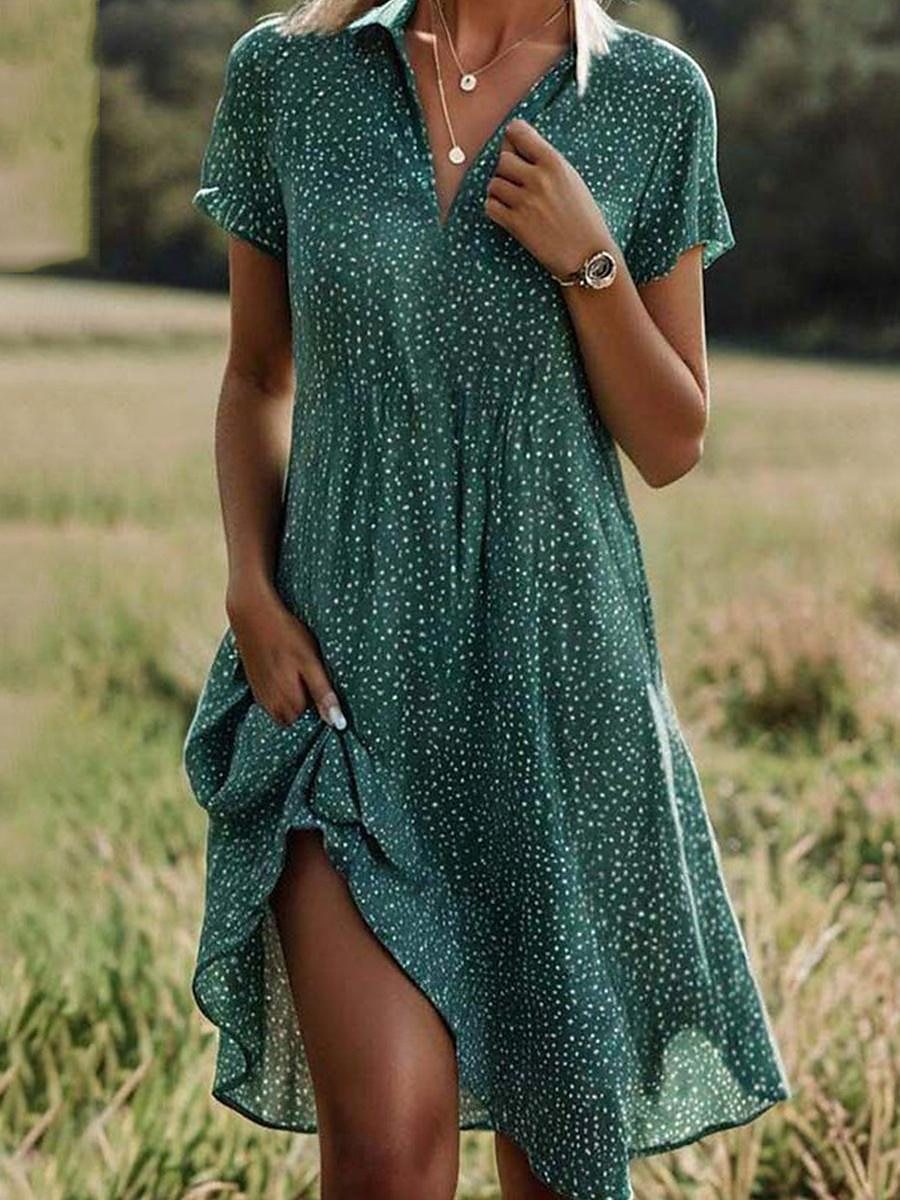 Damen Freizeitkleid mit Knopfverschluss und asymmetrischem Saum Stalluxe