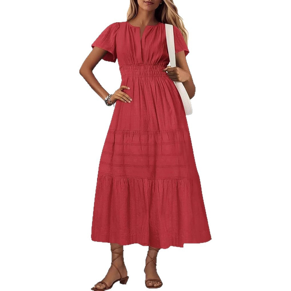 Damen Maxikleid mit voluminösem Rock Stalluxe