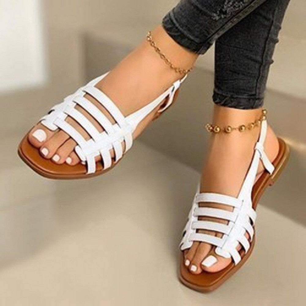 Damen Riemensandalen mit elegantem geflochtenem Design und rutschfester Sohle Stalluxe