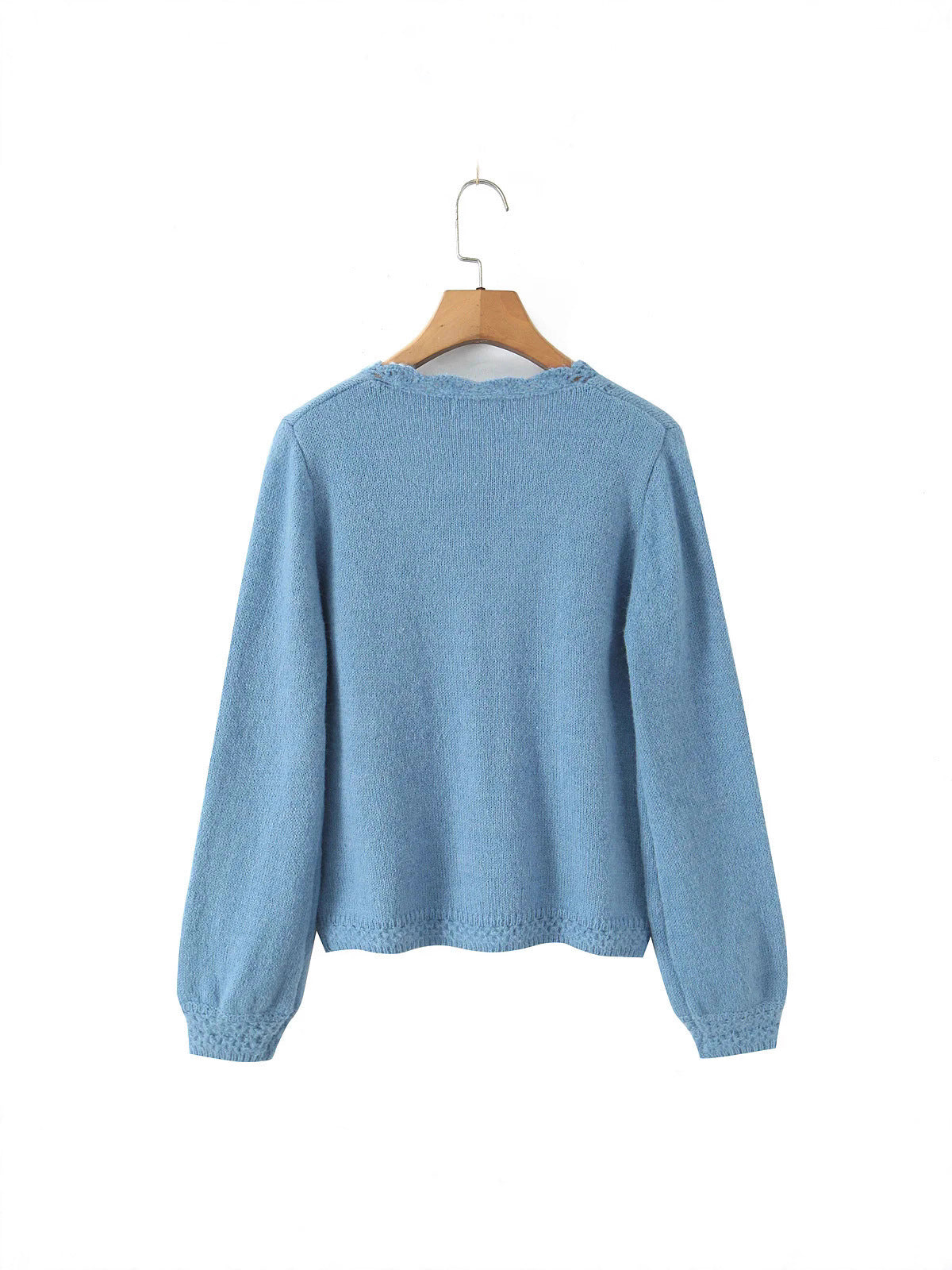 Damen elegante Strickjacke mit tiefem V-Ausschnitt und zarten Knöpfen Stalluxe