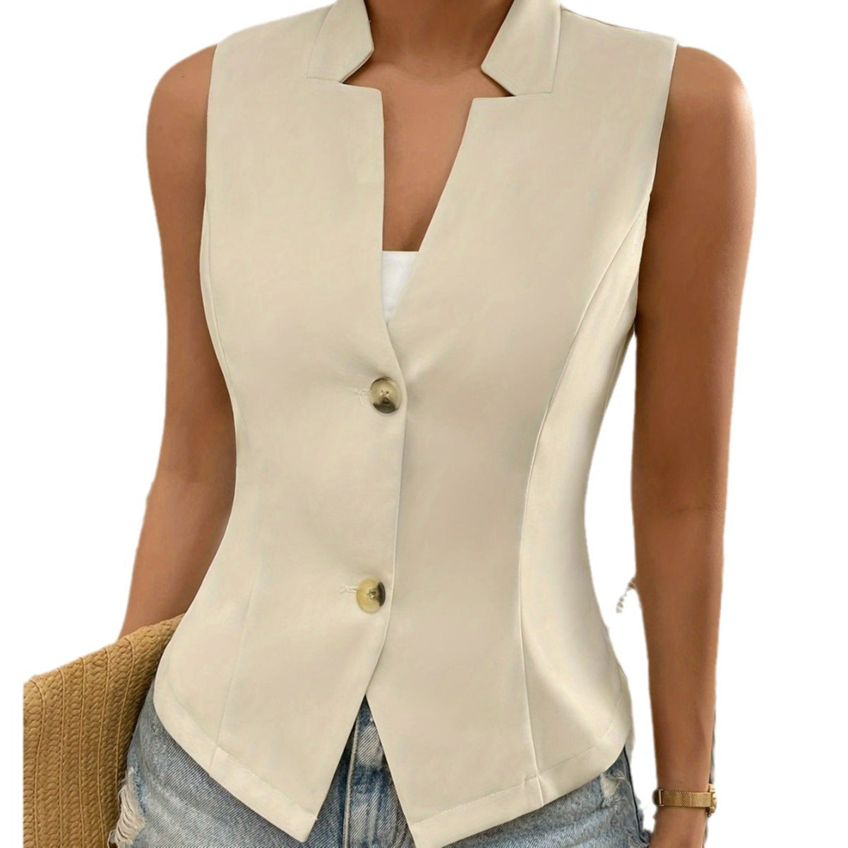 Damen taillierter ärmelloser Blazer Stalluxe
