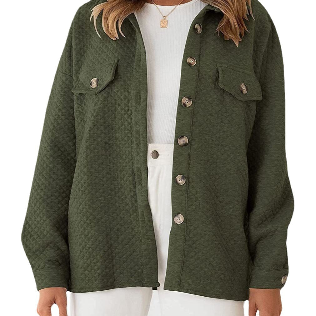 Damen Übergröße Steppjacke mit Taschen und klassischem Kragen Stalluxe