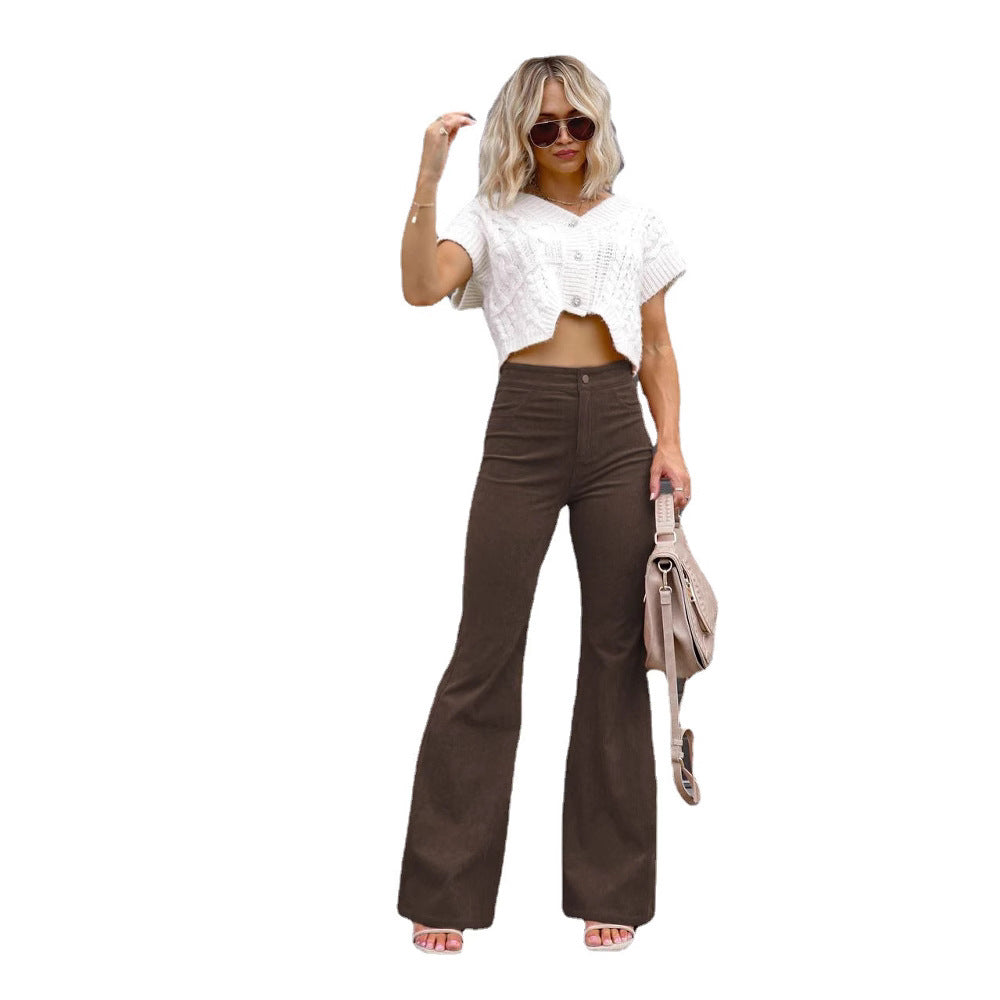 Damen Flared Jeans mit hohem Bund und tailliertem Schnitt Stalluxe