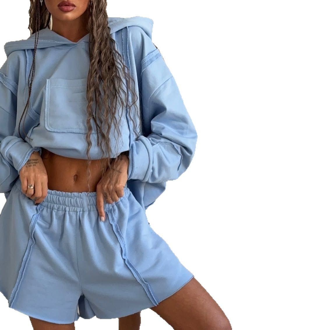 Damen Urbaner Oversized Hoodie und Shorts-Set Stalluxe