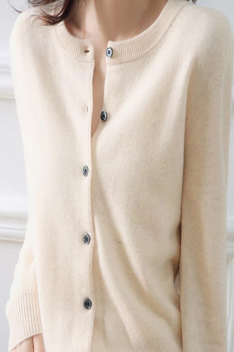Damen Langärmliger Cardigan aus weichem Feinstrick mit Knopfleiste Stalluxe