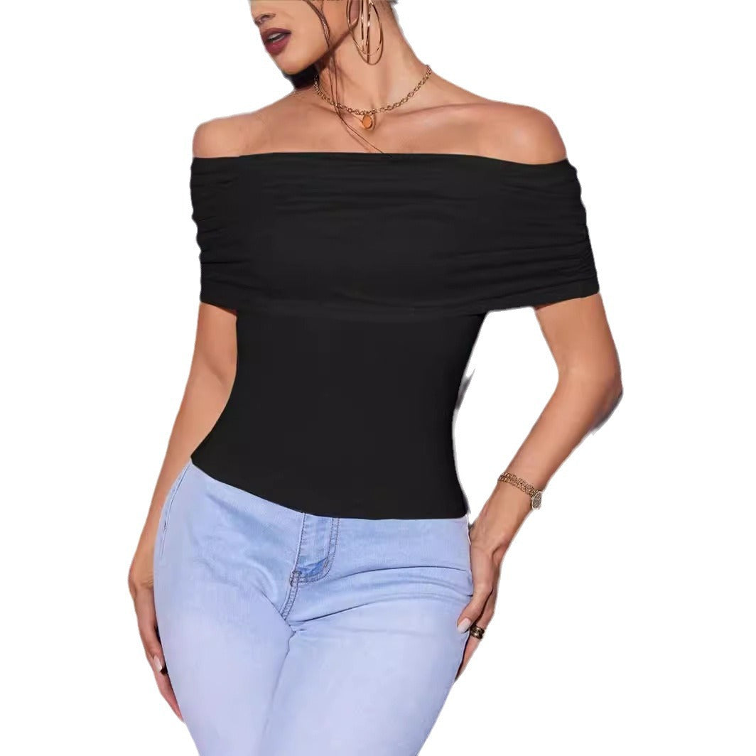 Damen Offshoulder Bodysuit mit modernem Raffung Stalluxe