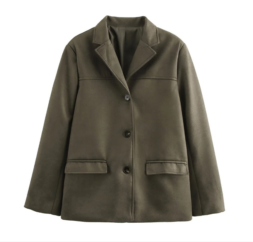 Damen modischer Blazer mit strukturiertem Stoff und zwei Taschen Stalluxe