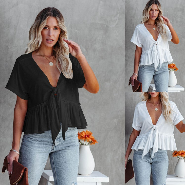 Damen Bluse mit lässigem Schnitt und Raffungen Stalluxe