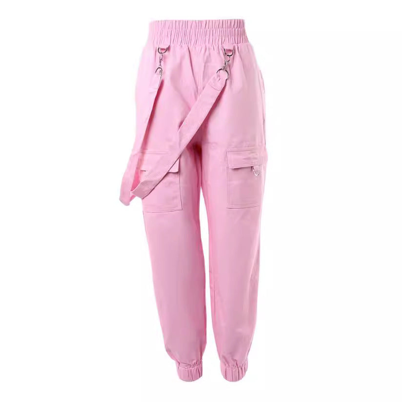 Damen Cargo-Hose mit praktischen Seitentaschen und verstellbarem Bund Stalluxe