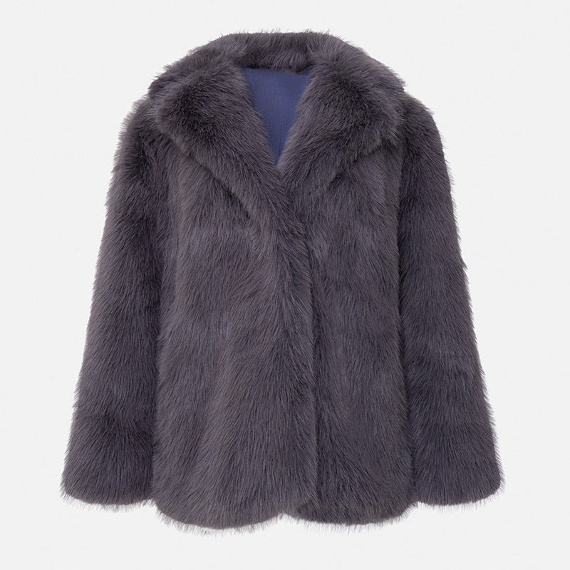 Damen Flauschige Kunstpelzjacke mit weiter Silhouette Stalluxe