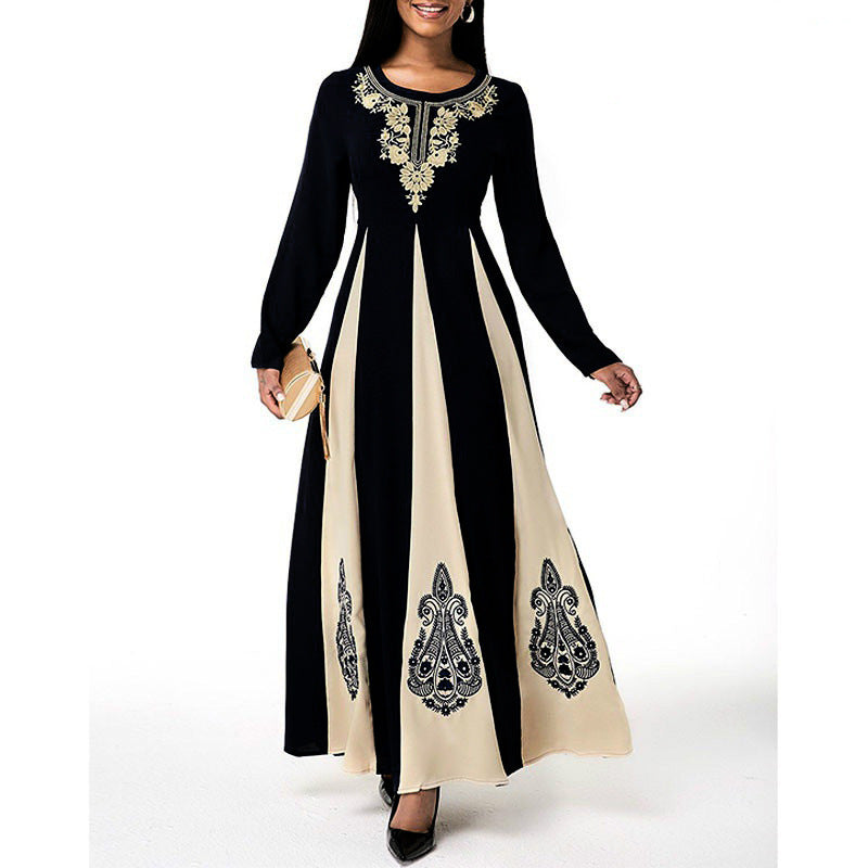 Damen Elegantes Maxikleid mit aufwendig gesticktem Muster Stalluxe