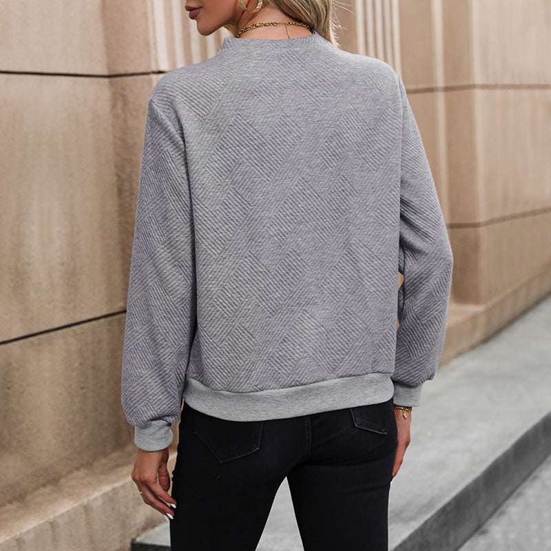 Damen eleganter Pullover mit asymmetrischem Ausschnitt und Knopfdetails Stalluxe