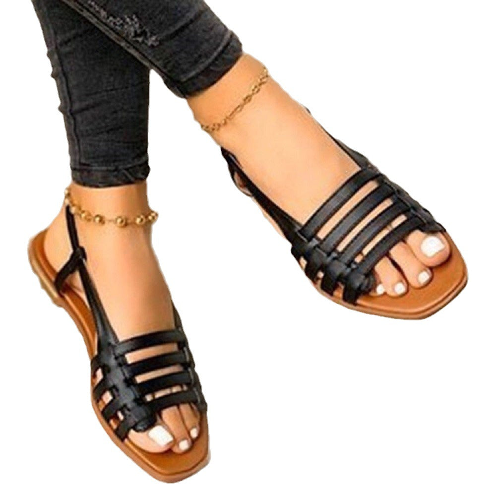 Damen Riemensandalen mit elegantem geflochtenem Design und rutschfester Sohle Stalluxe