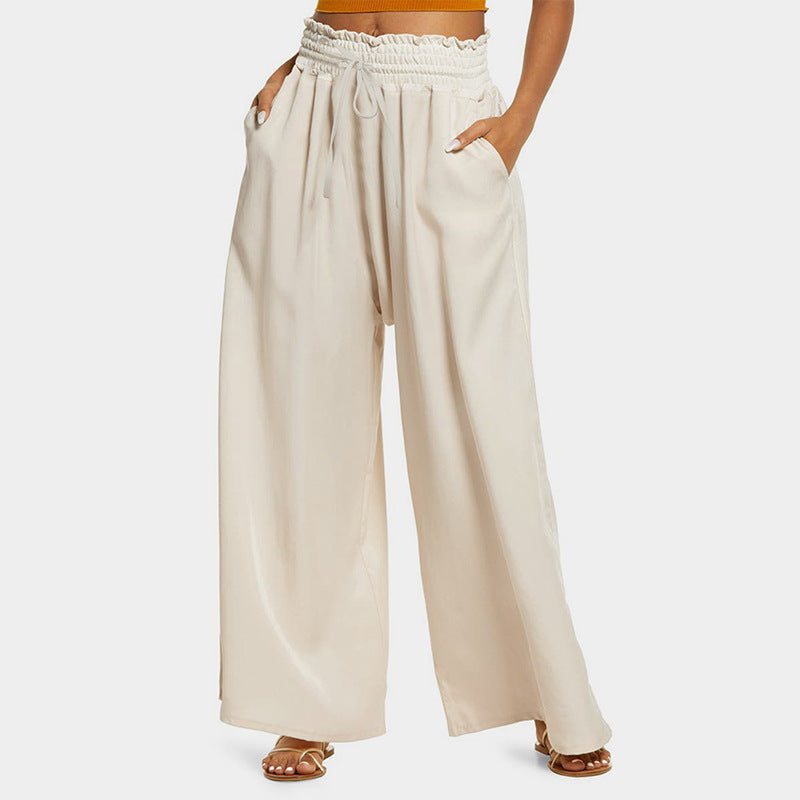 Damen Weite-Leg Hohe Taille Hose Stalluxe