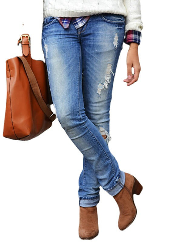 Damen Destroyed Jeans im lässigen urbanen Stil mit modischen Rissen und figurbetonendem Schnitt Stalluxe