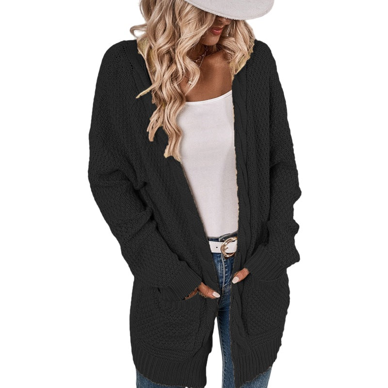 Damen Großer Strickcardigan mit aufwendigem Maschenmuster und praktischen Taschen Stalluxe