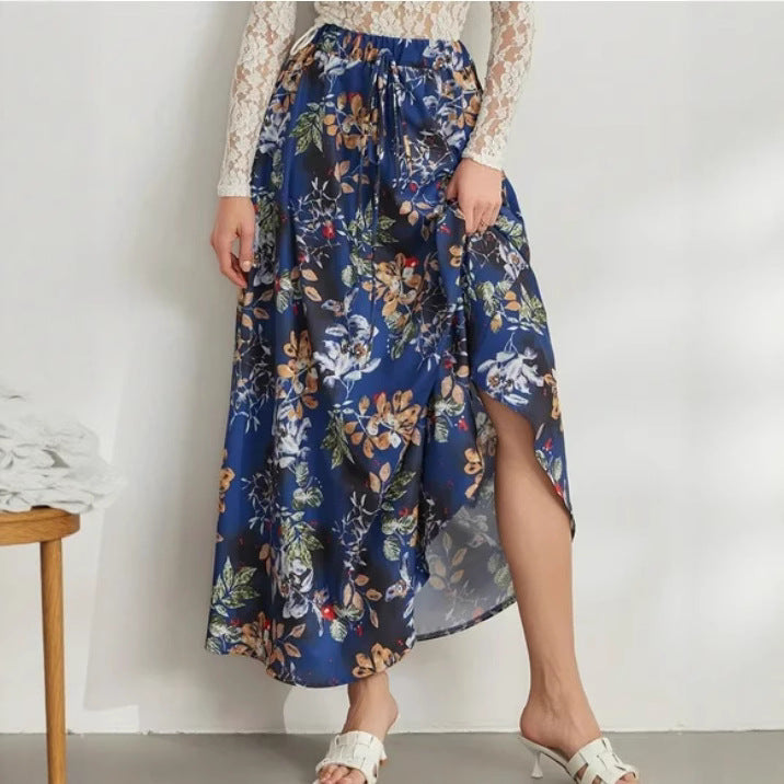 Damen Maxirock mit elastischem Taillenbund und floralem Design Stalluxe