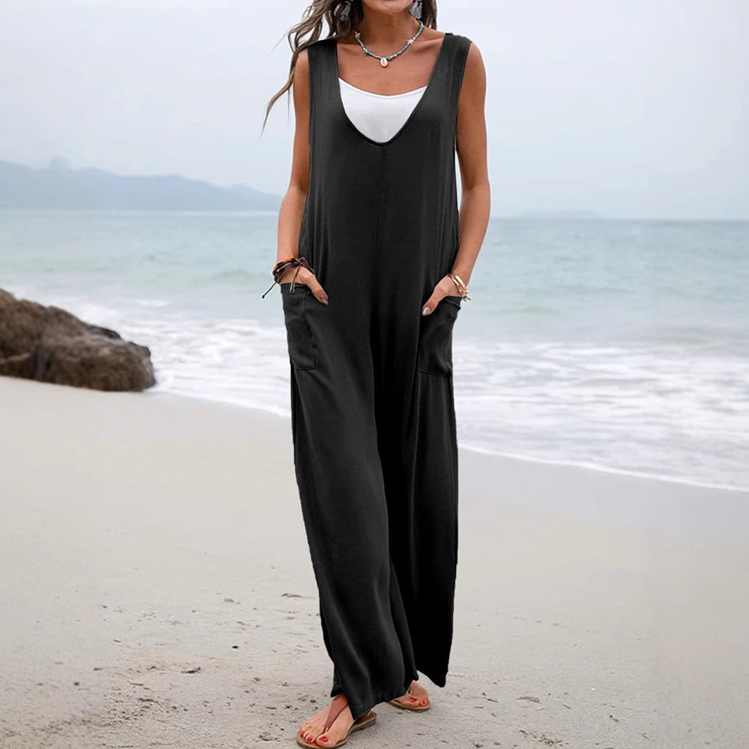 Women's Relaxed Fit Wide-Leg Jumpsuit Stalluxe