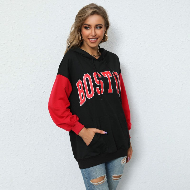 Damen Hoodie-Kleid mit farblich abgesetzten Ärmeln und lässigem Schnitt Stalluxe