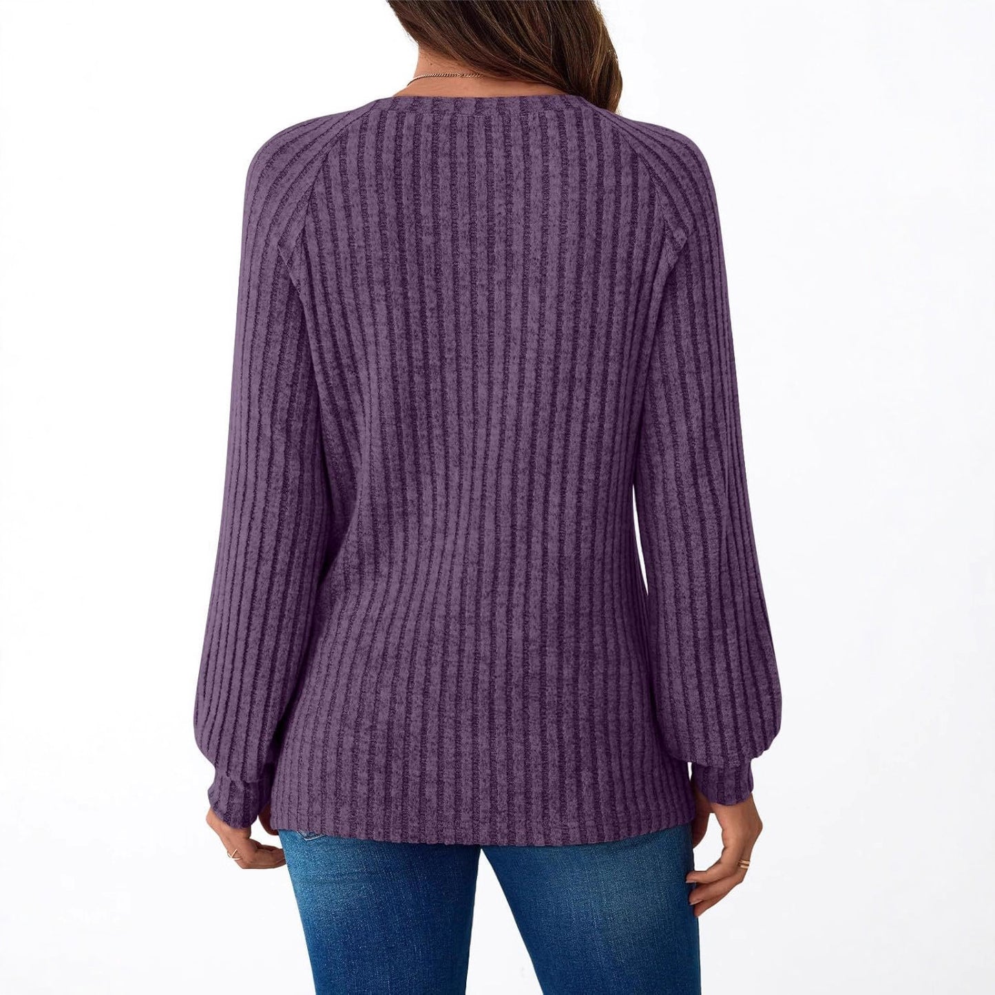Damen Strickpullover mit dekorativen Knöpfen und feiner Rippstruktur Stalluxe
