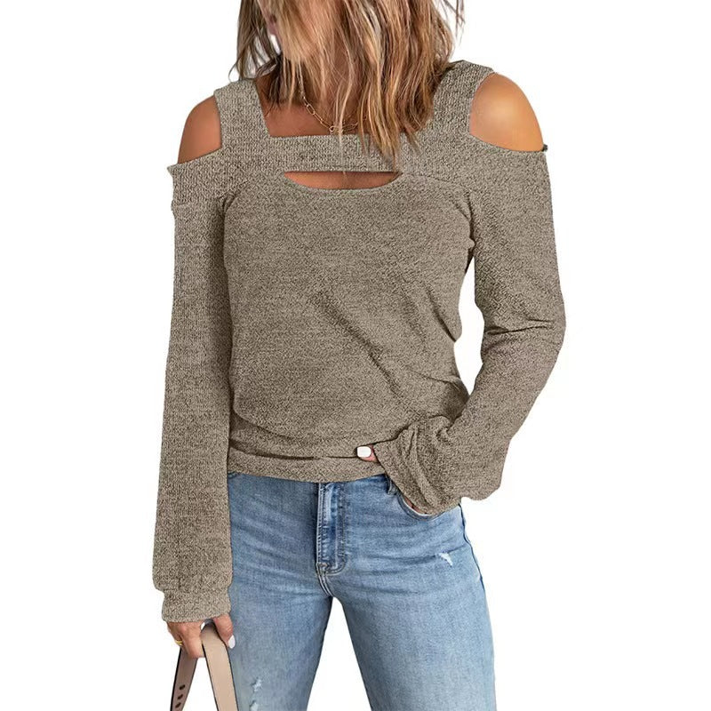 Damen lässiges Langarmshirt mit Cut-Out-Design Stalluxe