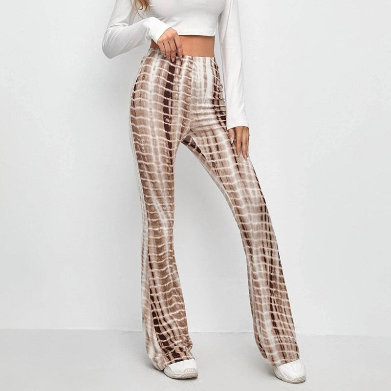 Damen Flared Leggings mit modischem Batik-Design Stalluxe