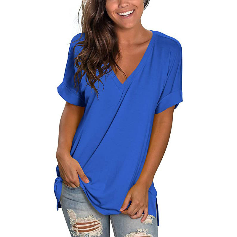 Women's Casual V-Neck T-Shirt Stalluxe