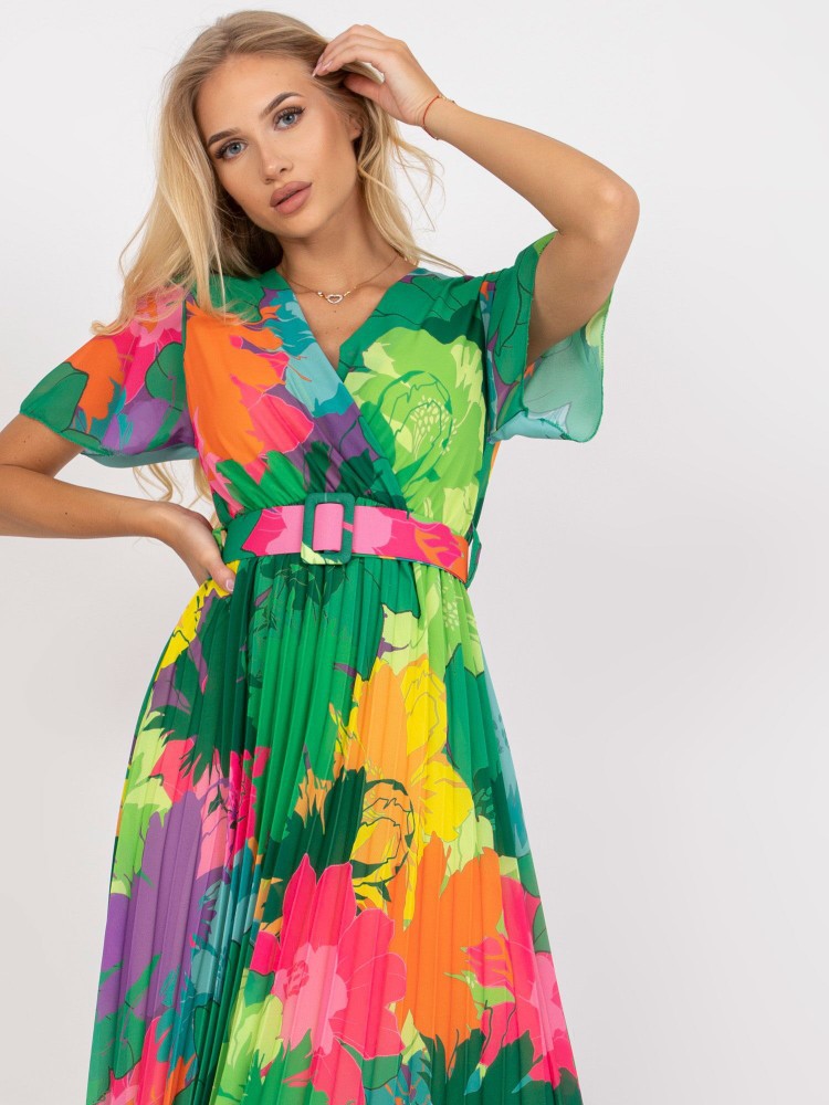 Damen Bohemian Maxikleid mit fließendem Stoff und buntem Blumenmuster Stalluxe